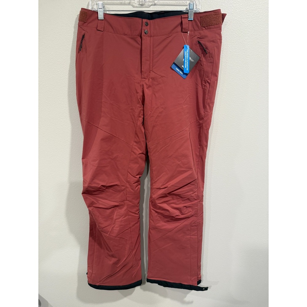Columbia Backslope III Insulated Pants Women Large Red Omni-Tech Adjustable Tabs